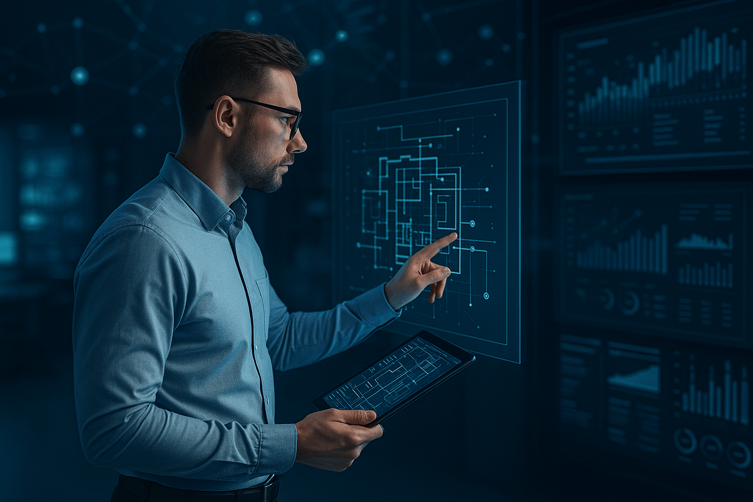 Profesional diseñando estrategia tecnológica con herramientas adaptadas al equipo y objetivos del cliente - Digital All Services